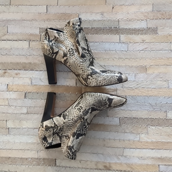 Franco Sarto Snakeskin Heeled Booties - Picture 3 of 7